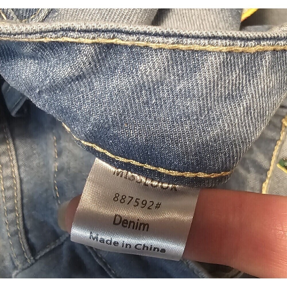 Misslook Sunflower Sz XL Jeans Anthropologie Hippie Boho Blue Distressed Denim - Picture 7 of 11